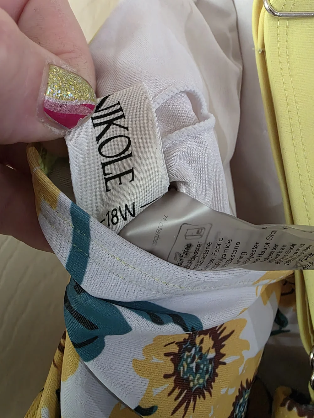 Sunflower Print Yellow One-Piece Swim Dress